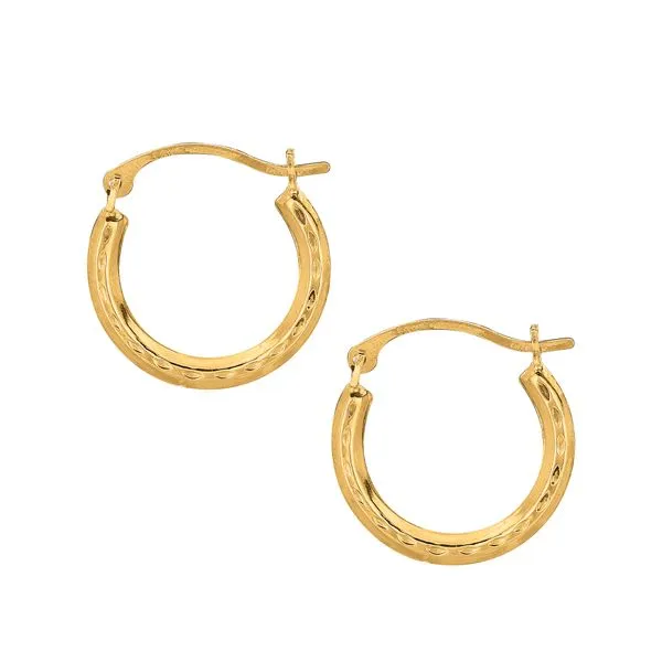 Diamond-Cut Mini Gold Hoop Earrings