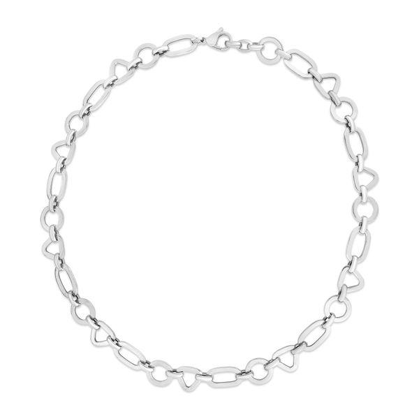 Silver Geometric Link Chain The Hills Jewelry LLC Worthington, OH
