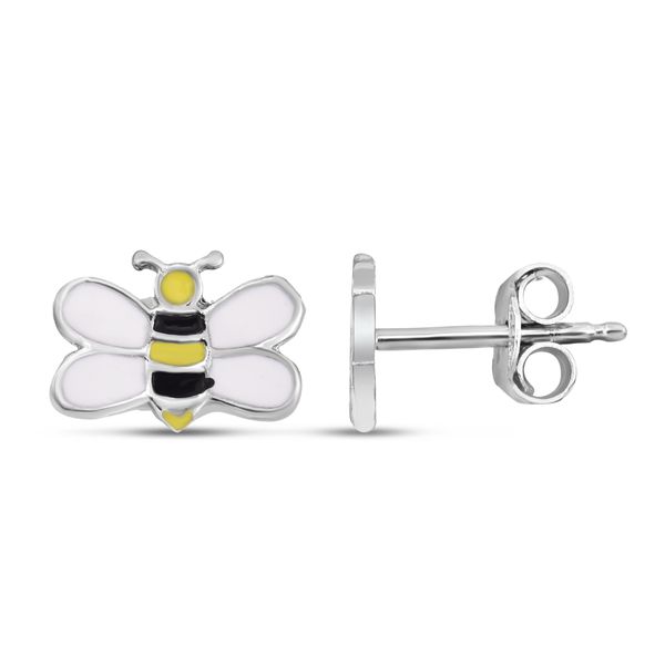 Silver Enamel Bumble Bee Studs Alan Miller Jewelers Oregon, OH