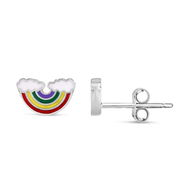Silver Enamel Rainbow Studs Carroll / Ochs Jewelers Monroe, MI