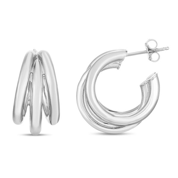 Silver 21mm Triple Barrelled Hoops Mueller Jewelers Chisago City, MN