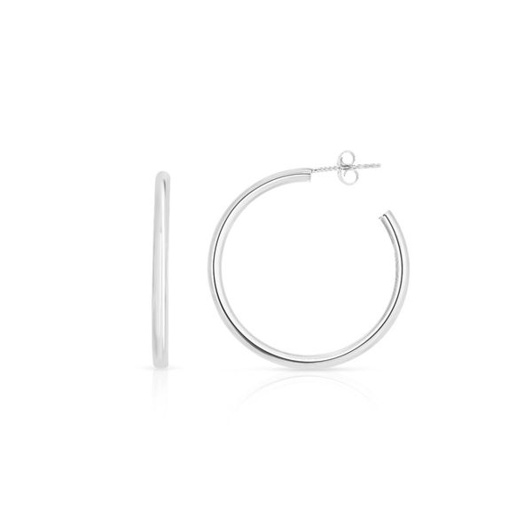 Silver 40mm Round Tube C Hoops Midtown Jewelers Herndon, VA