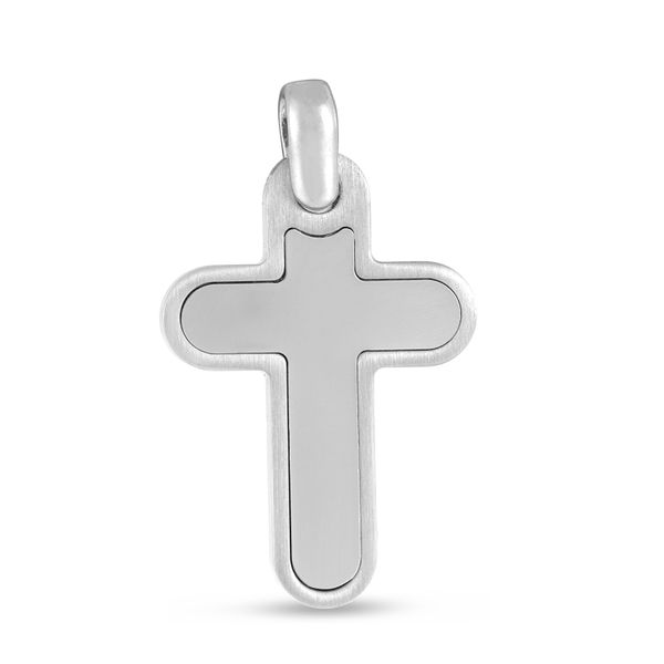 Silver Satin Frame Cross Pendant Boyd Jewelers Wesley Chapel, FL