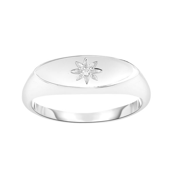 Silver Diamond Accent Flower Ring Karen's Jewelers Oak Ridge, TN