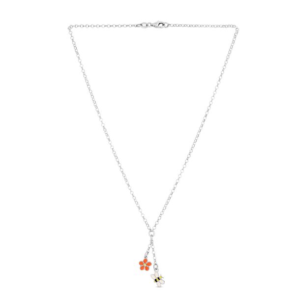Silver Enamel Flower Lariat Necklace Barron's Fine Jewelry Snellville, GA