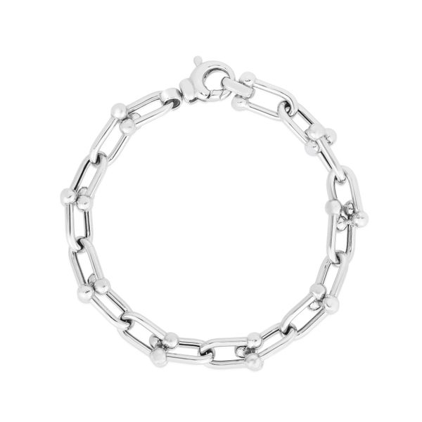 Silver Jax Link Bead Bracelet Rick's Jewelers California, MD
