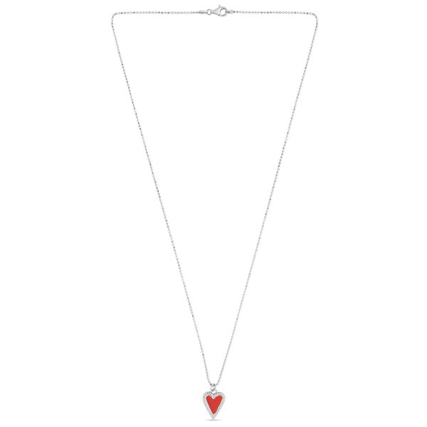 Buy Stainless Steel Love Wine Cheers Red Enamel Heart Pendant Necklace  Chain Women's Girl's 18'' Jewelry (Rose Gold) at Amazon.in