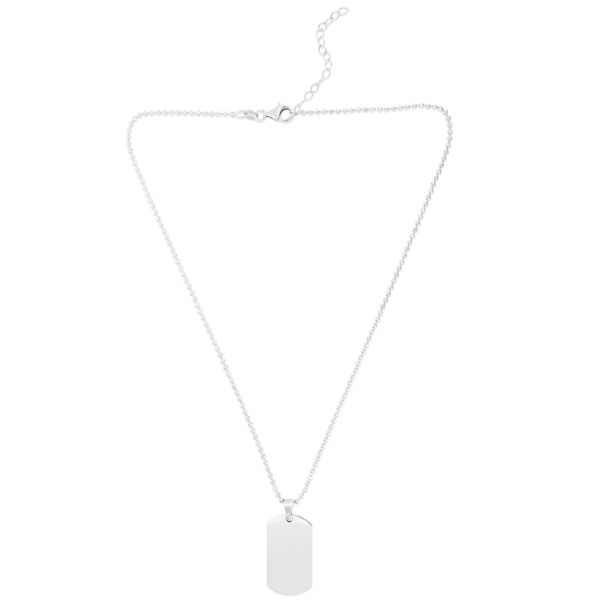 Silver Rectangular Tag Necklace Mueller Jewelers Chisago City, MN