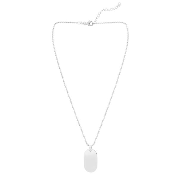 Silver Oval Tag Necklace Carroll / Ochs Jewelers Monroe, MI