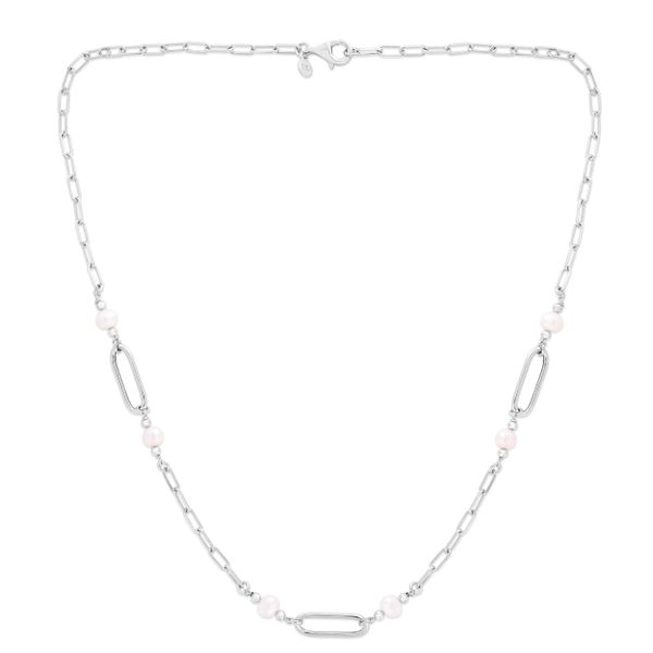 Silver Pearl Paperclip Necklace Spath Jewelers Bartow, FL