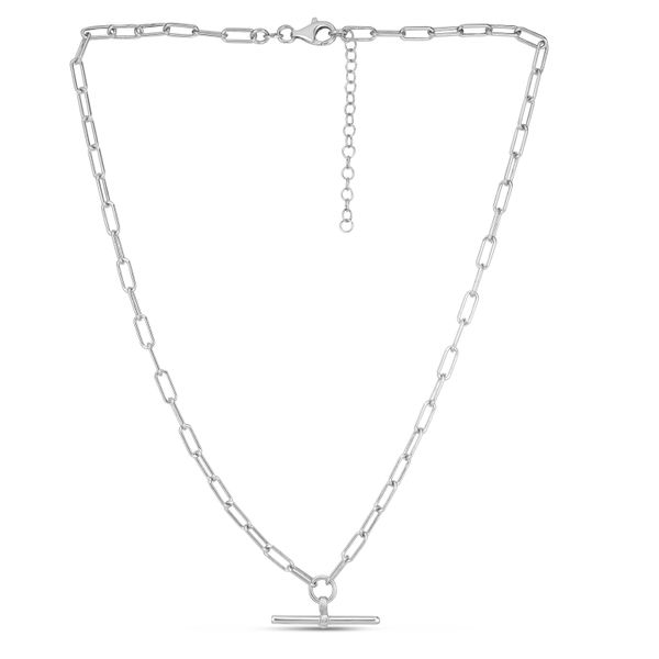 PAPERCLIP PAVE' NECKLACE SILVER LIGHT BL in silver | Off-White™ Official LB