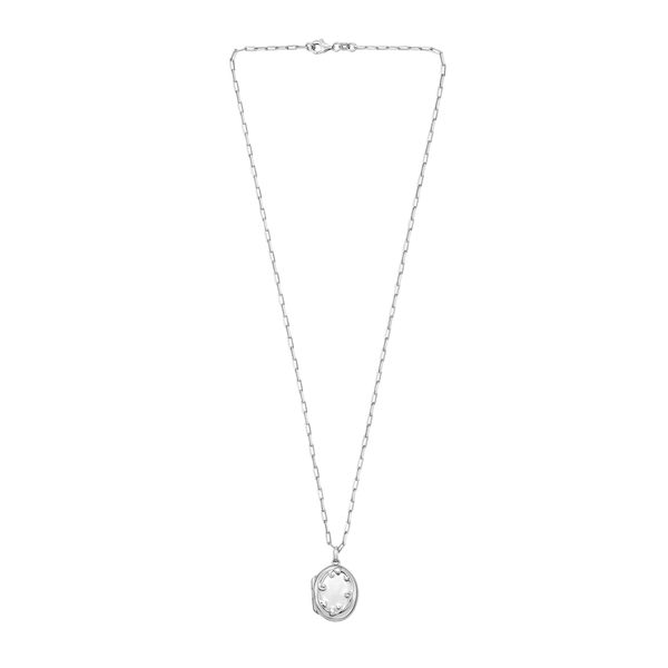 Silver Oval Vine Locket Necklace Midtown Jewelers Herndon, VA