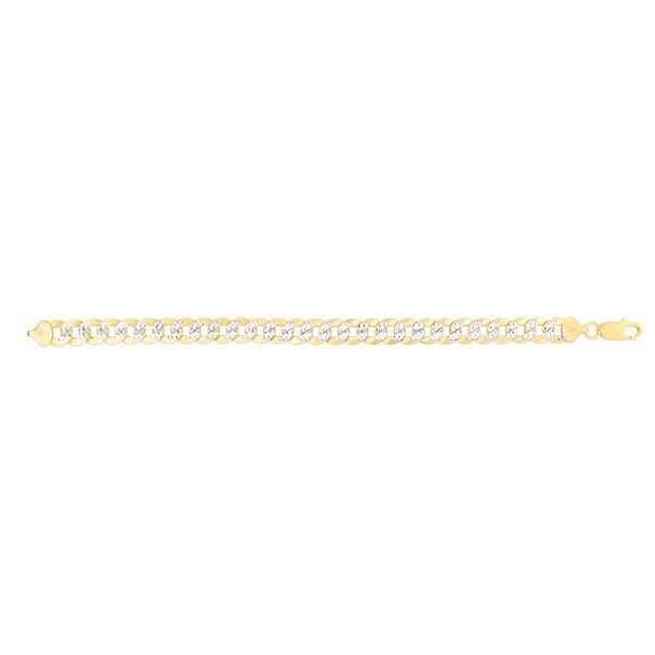 Silver Plated 5.3mm White Pave Comfort Pave Curb Chain  Comstock Jewelers Edmonds, WA