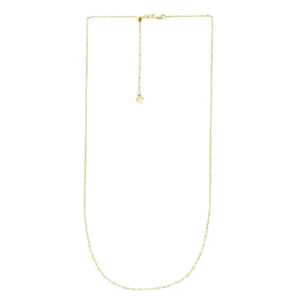 14K Gold 1.4mm Adjustable Singapore Chain