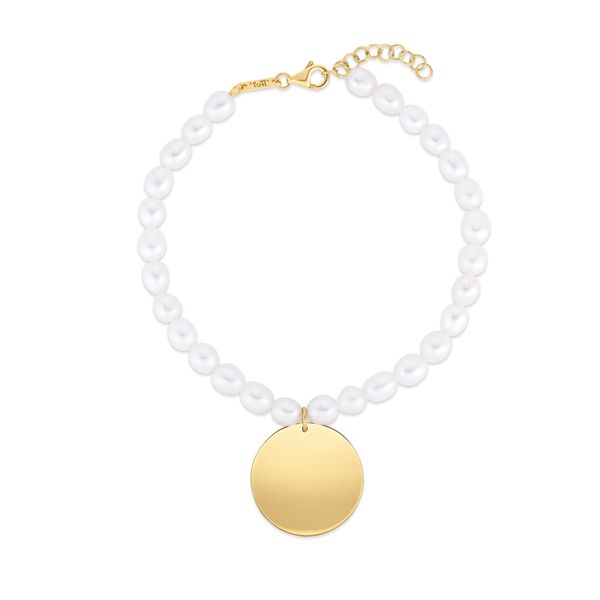 14K Pearl Tag Charm Bracelet Meritage Jewelers Lutherville, MD