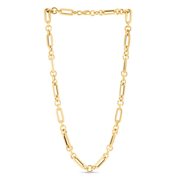 14K Gold Alternating Paperclip Round Links Chain  The Hills Jewelry LLC Worthington, OH