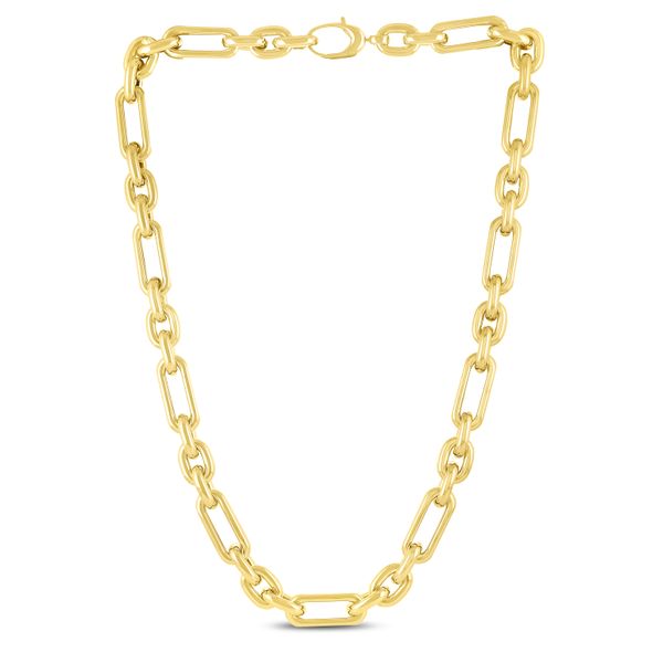 14K Gold Alternating Paperclip Oval Links Chain  Palomino Jewelry Miami, FL