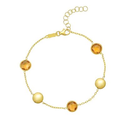 Citrine pebble bracelet in 14K gold