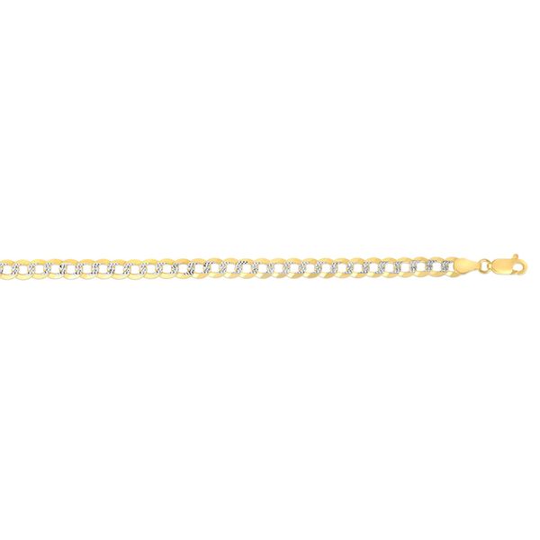 14K Gold 3.6mm White Pave Curb Chain  G.G. Gems, Inc. Scottsdale, AZ