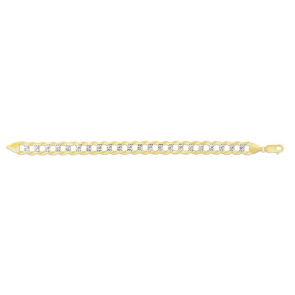 14K Gold 11.23mm White Pave Curb Chain  Comstock Jewelers Edmonds, WA