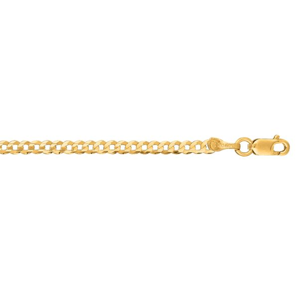 14k Yellow Gold Flat Curb Link Chain Cuban Link, Exquisite Jewelry for  Every Occasion