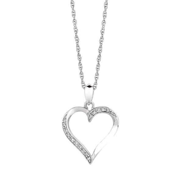 Diamond Accent Heart Locket Pendant in Sterling Silver