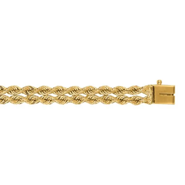 Yellow Gold Double Rope Chain Bracelet 7 - 14K