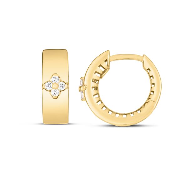 14K Trilogy Diamond Clover Earring Peran & Scannell Jewelers Houston, TX