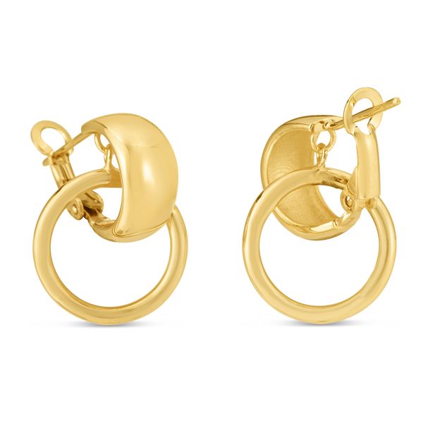 14K Gold Interlocking Omega Hoops Alan Miller Jewelers Oregon, OH