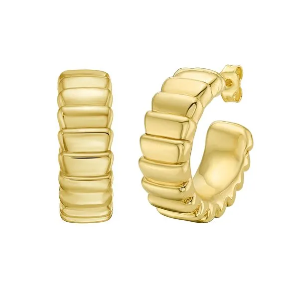 14K Ribbed C-Hoops Midtown Jewelers Herndon, VA
