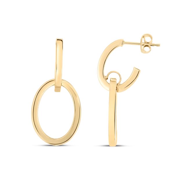 14K Gold Interlocking Drop Hoops Carroll's Jewelers Doylestown, PA