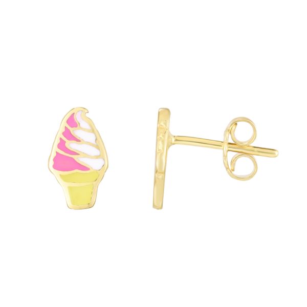 14K Ice Cream Cone Enamel Earrings Barron's Fine Jewelry Snellville, GA