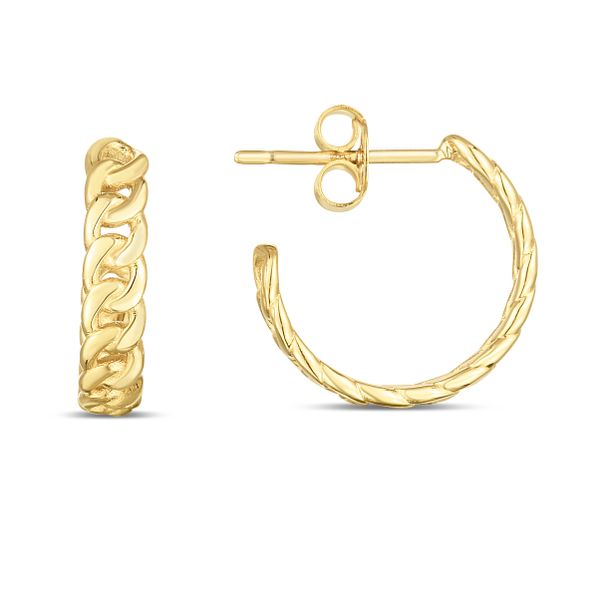 14K Gold Curb Chain C-Hoops Morin Jewelers Southbridge, MA