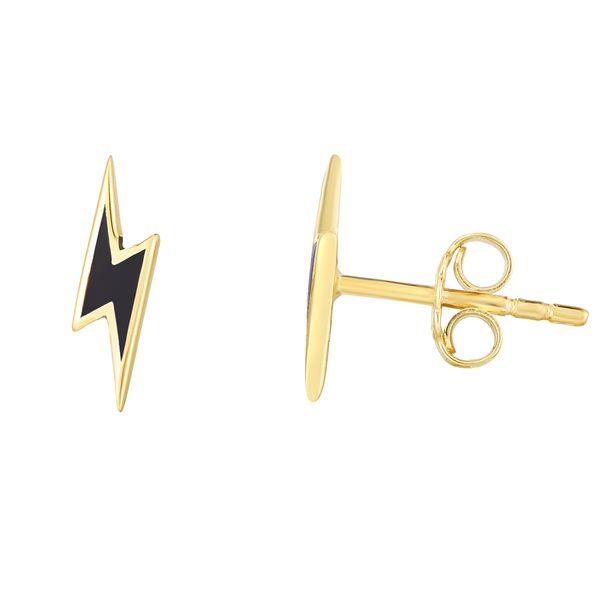 14K Lightning Bolt Enamel Earrings The Hills Jewelry LLC Worthington, OH