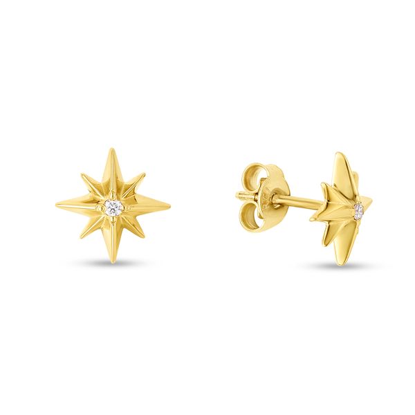 14K Gold Diamond North Star Earrings Scirto's Jewelry Lockport, NY