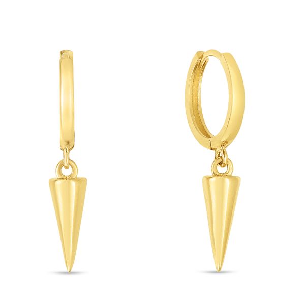 14K Gold Spike Drop Earrings John Herold Jewelers Randolph, NJ