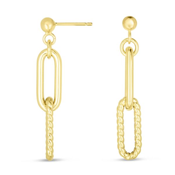 14K Gold Oval Link Drop Earring Young Jewelers Jasper, AL