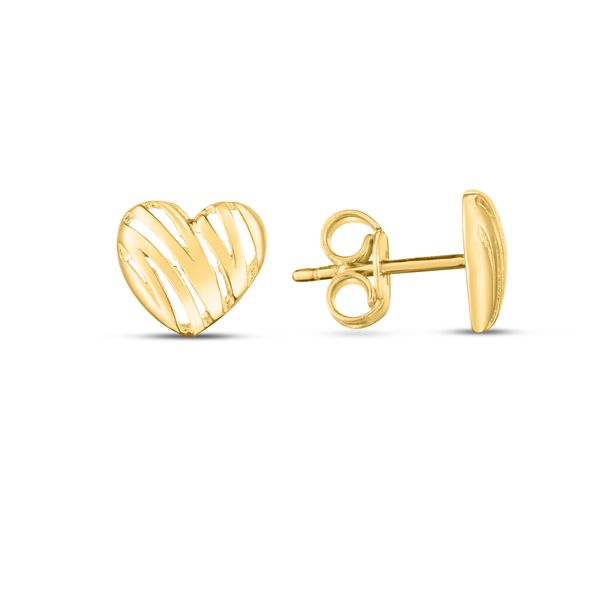 14K Scribble Heart Studs Morin Jewelers Southbridge, MA