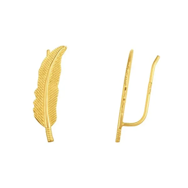 14k gold deals feather earrings