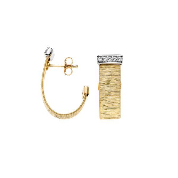14k Two-tone Gold Diamond Earrings Banks Jewelers Burnsville, NC