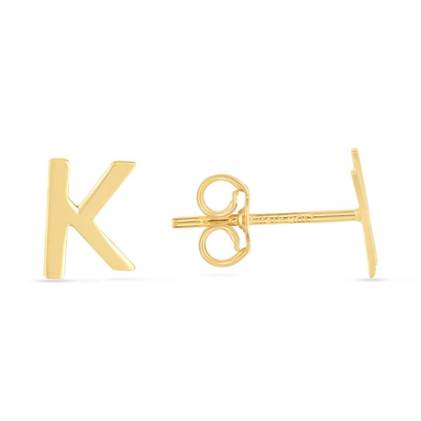 Royal Chain 14K Gold Initial K Stud Earring ERK11192 Ware's