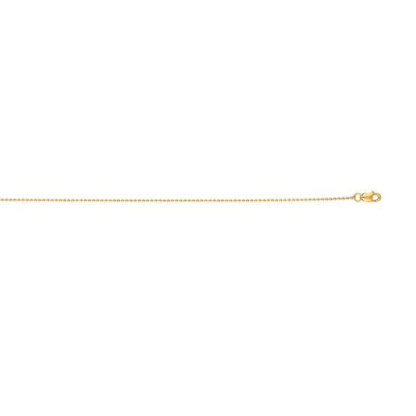 18K Gold 2.5mm Bead Chain Cone Jewelers Carlsbad, NM