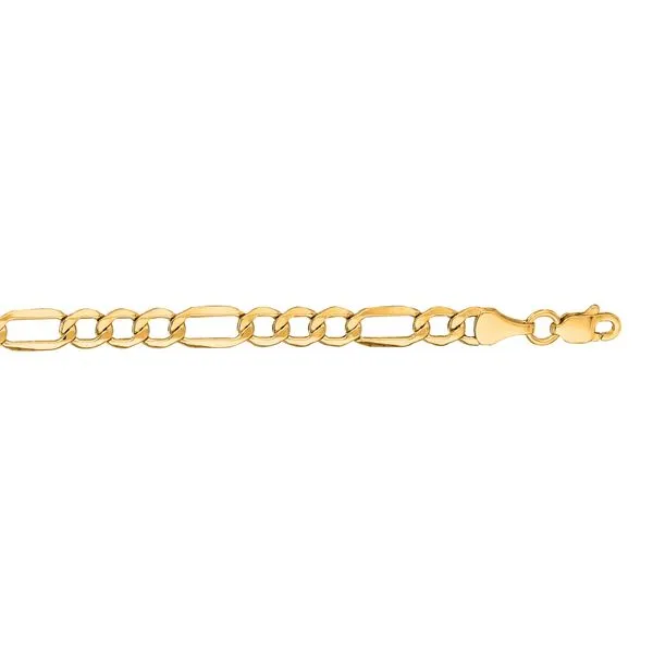 Men's 14k Solid Yellow Gold Figaro 4.7mm Chain Necklace - gold