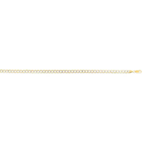 14K Gold 4.5mm Lite White Pave Curb Chain  J. West Jewelers Round Rock, TX