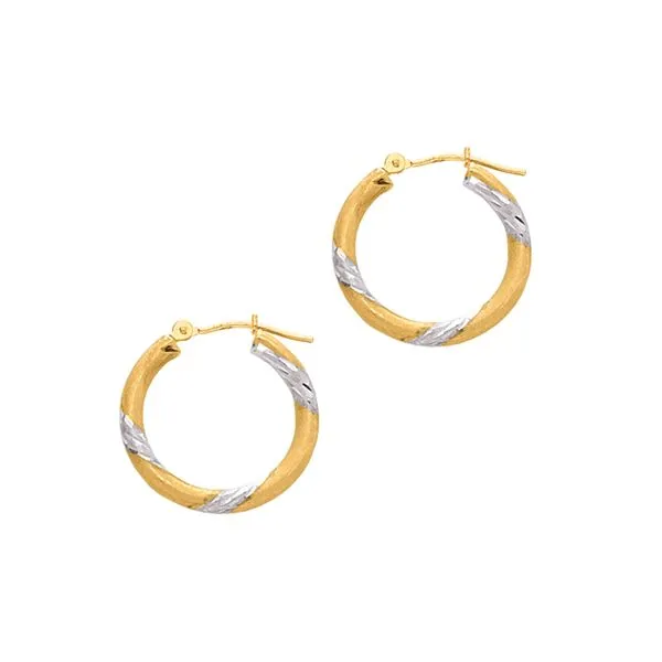 Royal Chain 14K Large 35mm Bamboo Hoops ER14443, Boyd Jewelers