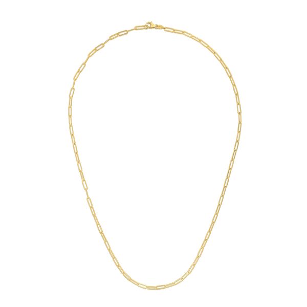 14K Gold 2.1mm Paperclip Chain Midtown Jewelers Herndon, VA