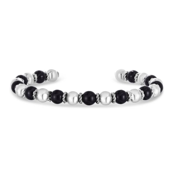 Onyx Bead Italian Cable Cuff Enchanted Jewelry Plainfield, CT