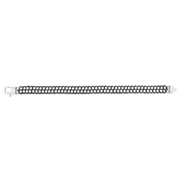 Silver Men's Black Cord Bracelet Van Scoy Jewelers Wyomissing, PA