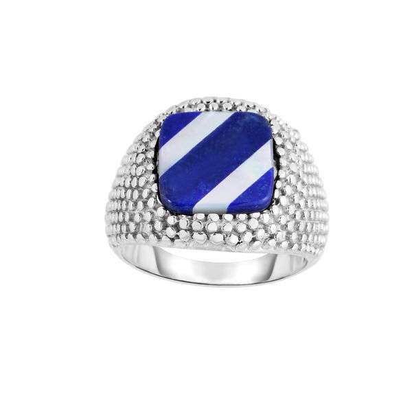 Men's Lapis and Mother of Pearl Signet Ring Lennon's W.B. Wilcox Jewelers New Hartford, NY