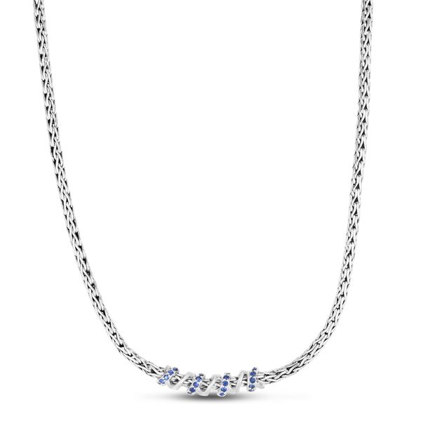 Woven Spiral Blue Sapphire Necklace Barron's Fine Jewelry Snellville, GA